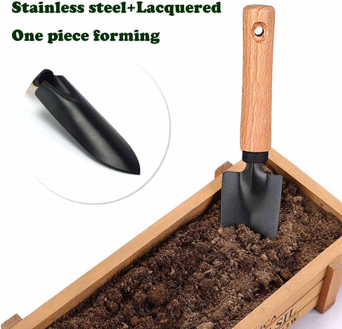 Garden Tools Set-Garden Trowel, Large Succulent Plant Transplant Trowel Set,3 Piece Large Premium Gardening Hand Kit,1 Narrow Shovel,1 Wide Shovel and 1 Garden rake Tools Set Gift for Mens and Womens